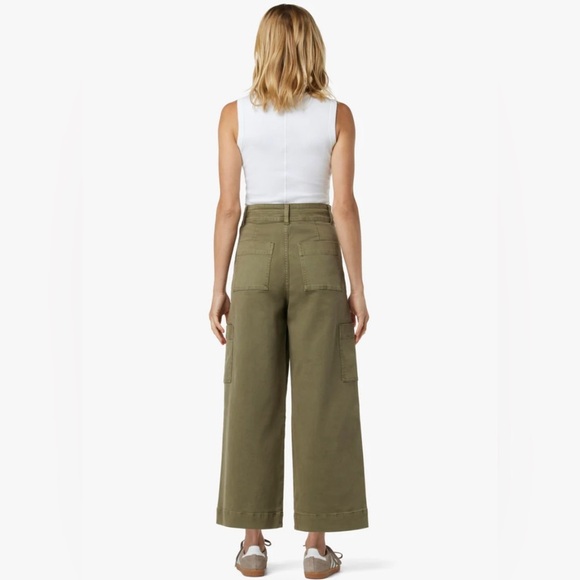 Joe’s Jeans NWT SZ 25 The Milla High Rise Utility Wide Leg Crop in “Burnt Olive” - Picture 2 of 15